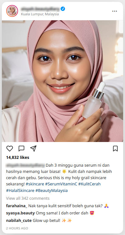 Hasil pelanggan Instagram